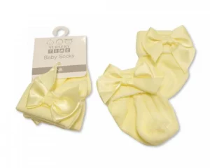 Baby Socks With Bow - Pink- Newborn (copy)