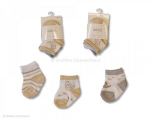 Baby Boys 3pk Trainer Socks- Cream