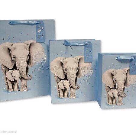 Gift Bag ' Beautiful Baby Boy' - Elephant- Large