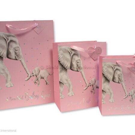 Gift Bag ' Beautiful Baby Girl' - Elephant Trunk- Large