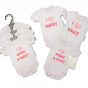 Premature Baby Girls Bodysuits 3-pack - I Love Mummy/daddy