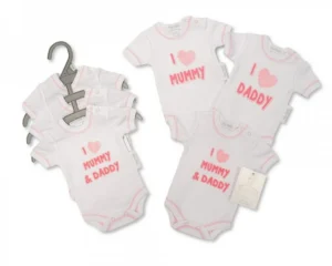 Premature Baby Girls Bodysuits 3-pack - I Love Mummy/daddy