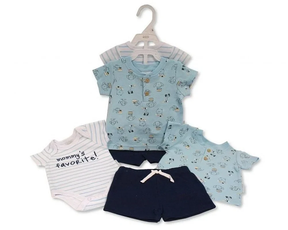 Baby Boys Puppy Shorts Set 3pc