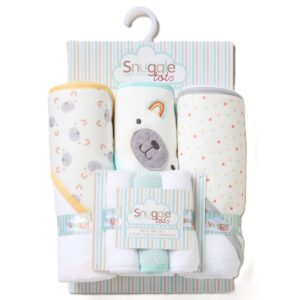 Baby Pink Bows 6 Piece Hooded Towels & Washcloths Bath Time Set (copy)