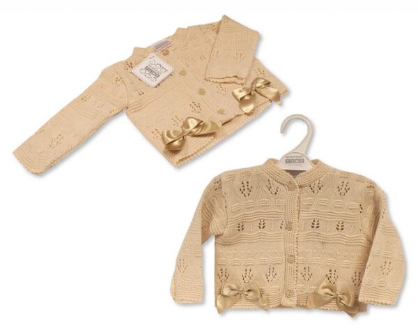 Taupe Double Bow Cardigan