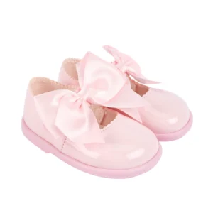 Baypods Hard Soled Shoes With Large Satin Bow- White (copy)