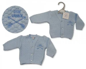 Premature Baby Boys Knitted Cardigan - Little Warrior
