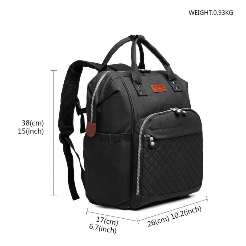 Wide Open Designed Baby Changing Backpack - Black