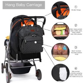 Wide Open Designed Baby Changing Backpack – Black