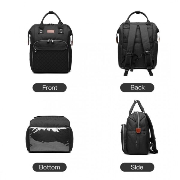 Wide Open Designed Baby Changing Backpack - Black