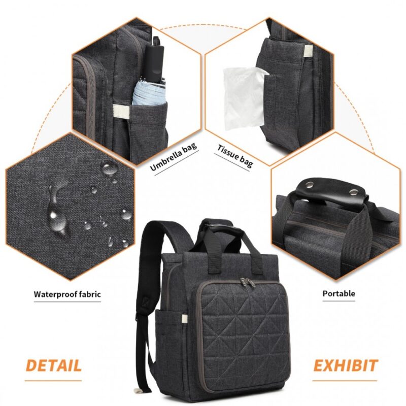 Simple Lightweight Maternity Changing Bag - Black