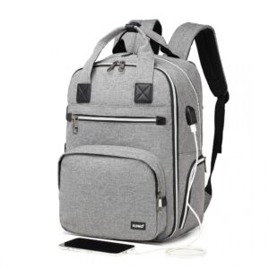 Multi Functional Changing Backpack With Usb Charging Interface - Grey