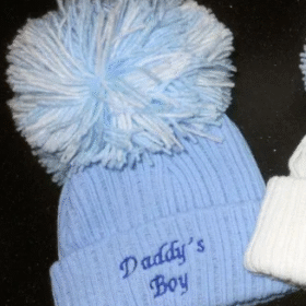 Mummy’s Boy Pom Pom Hat- Blue- Newborn (copy)