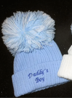 Mummy’s Boy Pom Pom Hat- Blue- Newborn (copy)