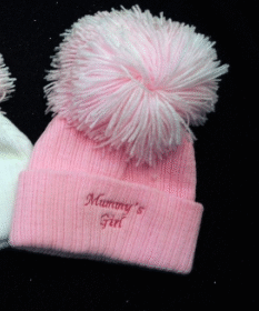 Daddy's Girl Pom Hat- Pink- Newborn (copy)