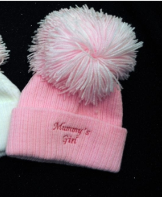 Daddy's Girl Pom Hat- Pink- Newborn (copy)