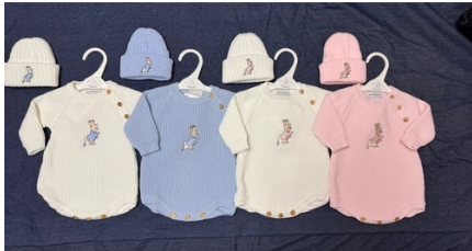 Knitted Peter Rabbit Romper With Hat