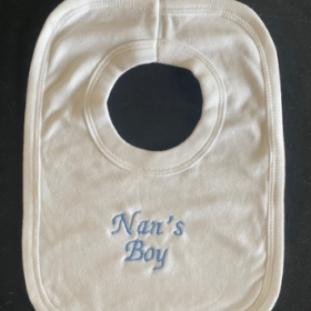 Nans Boy Pop On Bib- White