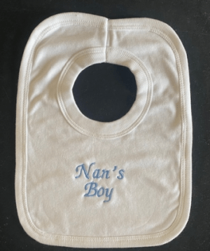 Nans Boy Pop On Bib- White
