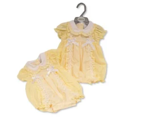 Baby Girls Romper With Bows - Daisies