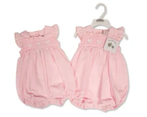 Baby Girls Romper With Smocking And Bows