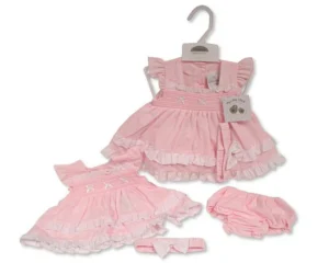 Tiered Baby Dress With Smocking And Bows
