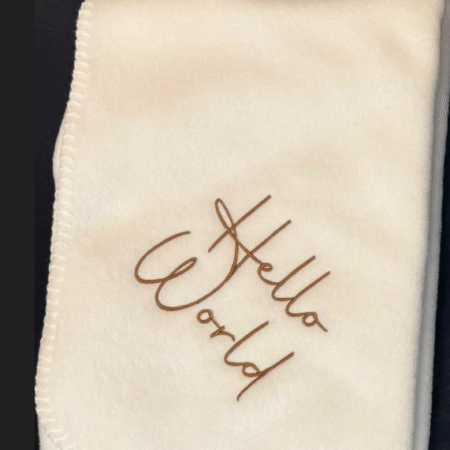 Hello World Embroided Fleece Blanket- Pink (copy)
