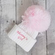 Mummy's Girl Pom Hat- Pink- Newborn (copy)