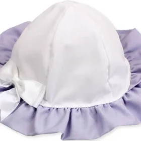 Baby Girls Sunhat – White And Lilac 0-6m