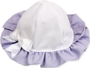 Baby Girls Sunhat - White And Lilac 0-6m