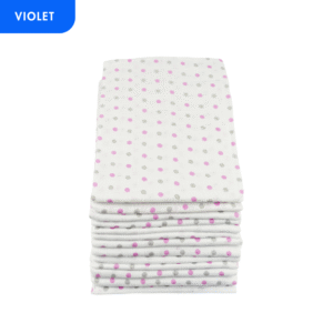 Muslinz 12 Pack Muslin Squares Spots – 70x70cm- Violet