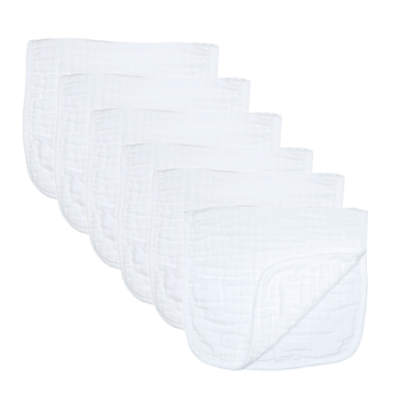 Muslinz 6 Pack 3 Ply Cotton Muslin Burp Cloths