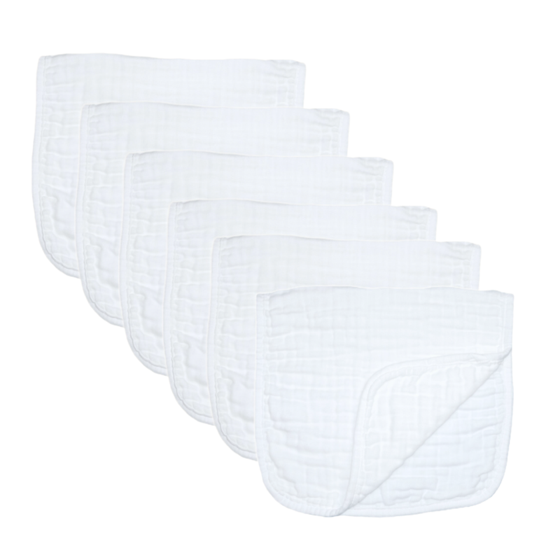 Muslinz 6 Pack 3 Ply Cotton Muslin Burp Cloths