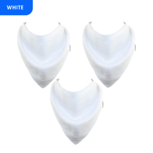Muslinz 3 Pack Muslin Dribble Bibs- White
