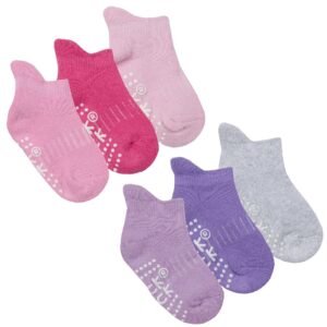 Baby Girls 3 Pack Terry Trainer Liner Socks With Grippers