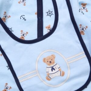 Baby Boys Sailor Bear 6 Piece Mesh Bag Gift Set
