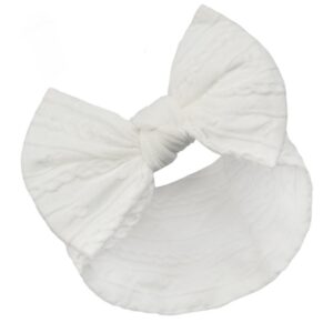 White Cable Headband W/bow