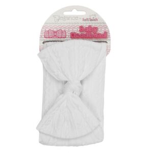 White Cable Headband W/bow