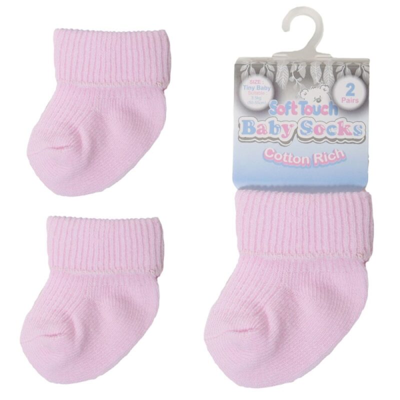 Pink 2 Pack Premature Turnover Socks