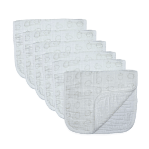 Muslinz 6 Pack 3 Ply Cotton Muslin Burp Cloths- White (copy)