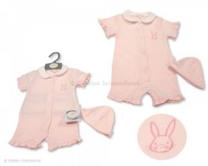 Baby Girls Romper With Hat - Bunny
