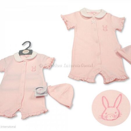 Baby Girls Romper With Hat - Bunny