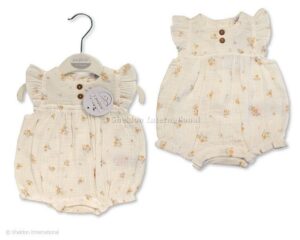 Baby Girls Cotton Romper - Flowers