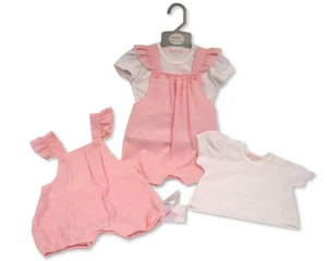 Baby Girls 2 Pcs Dungaree Set