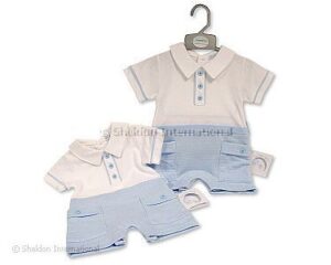 Baby Boys Faux 2 Pcs Set With Pockets