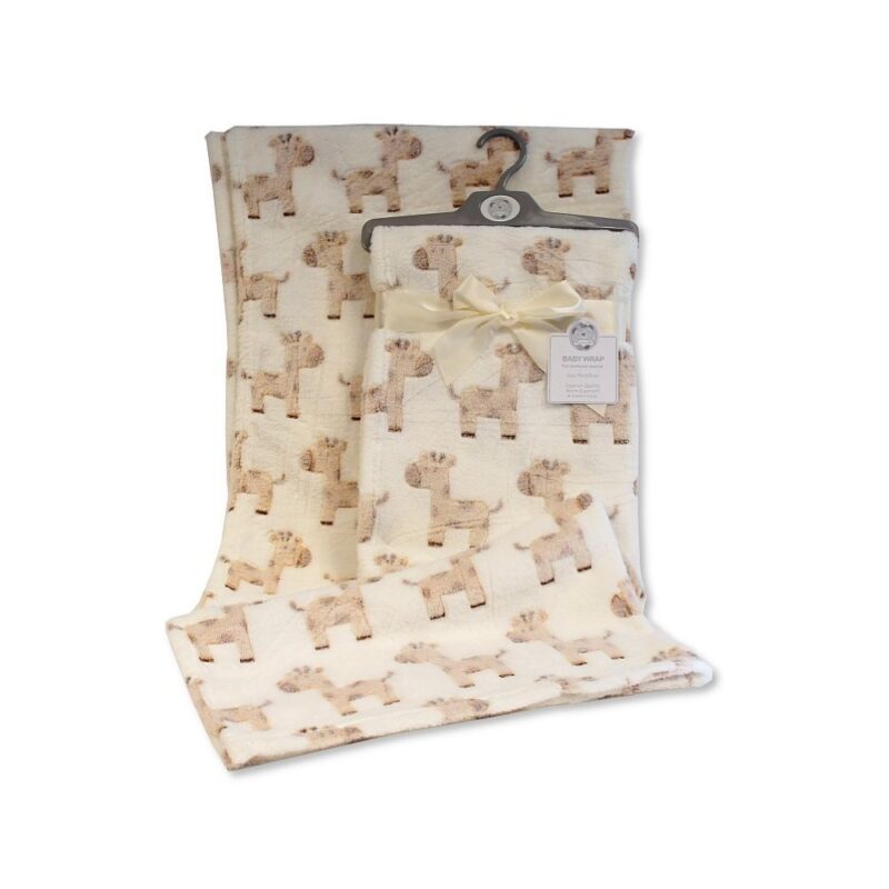 Baby Cream Printed Giraffe Wrap