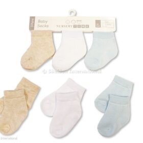 Baby Boys Socks 3-Pack - 3 Plain Colours