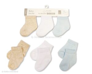 Baby Boys Socks 3-Pack - 3 Plain Colours