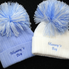 Mummy's Boy Pom Hat- Blue