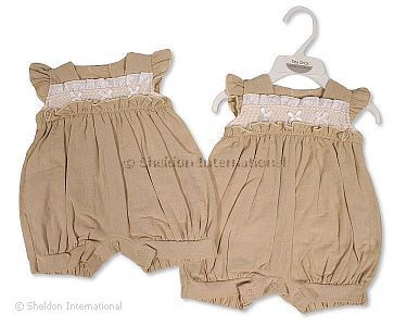 Premature Baby Romper With Smocking And Bows (copy)